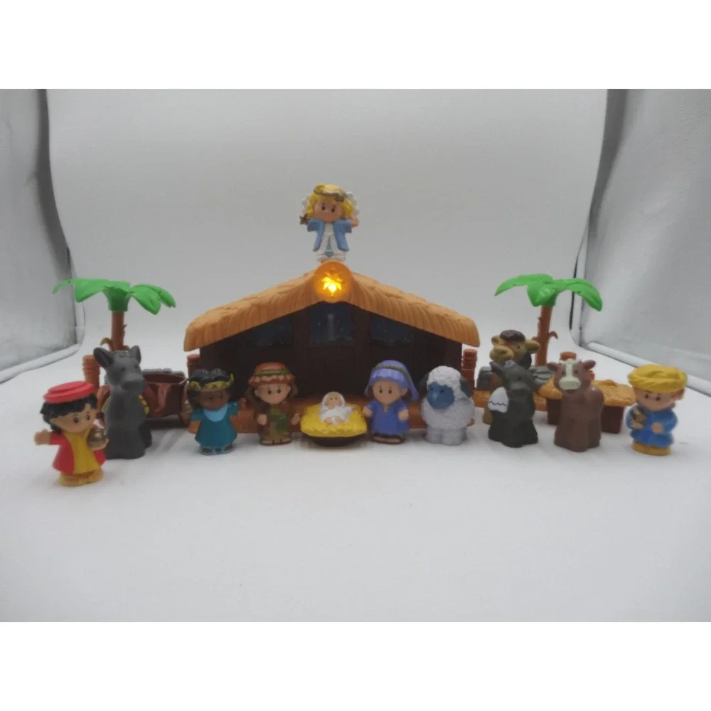 Fisher Price Nativity Set Little People Christmas Story Lights Sounds Works